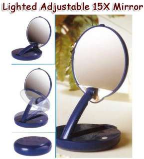 Travel Spot Magnifying Makeup 15x Mirror w/LED Lighting  