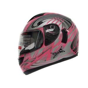  TMS Pink Tribal Dual Visor Full Face Motorcycle Helmet Dot 