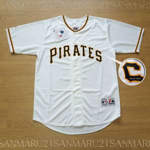 Pittsburgh Pirates Majestic SEWN Mens jersey Large W NWT  