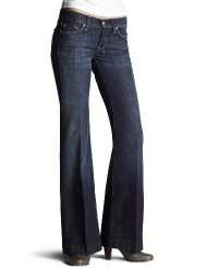 For All Mankind Womens Petite Dojo Trouser Jean in New York Dark