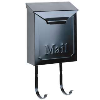 This heavy duty galvanized steel wall mount mailbox features a 