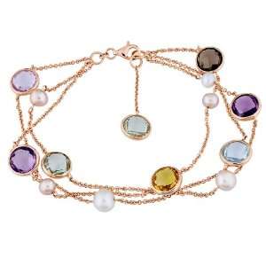  14k Rose Gold Cultured Freshwater Cultured Pearl, Amethyst 