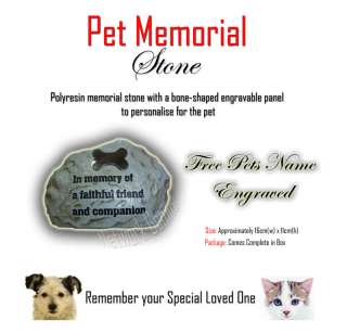 Pet Memorial Stone Cat & Dog ( Free Engraving )  