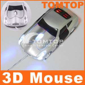 3D Car Shape Optical USB Mouse Mice Silver PC Laptop  