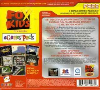 Fox Kids Presents eGames Pack PC CD game collection  