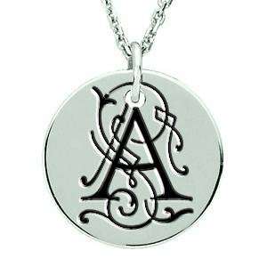    Swank Mommy Personalized Vintage Initial Disc Necklace Jewelry