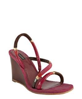 Marc Jacobs pink multicolor patent and suede wedges  BLUEFLY up to 70 