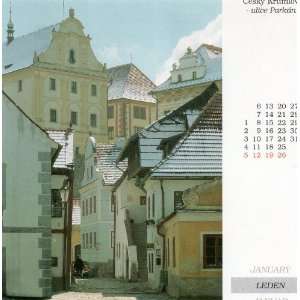 Czech (Cesky Krumlov) Calendar POST CARD Ulice Parkan, January, LEDEN 