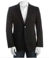 Gucci black cotton 2 button crest pocket blazer style# 317148701