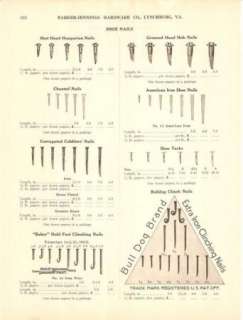 1917 Farriers Nails Tacks Horse Shoe Catalog AD  