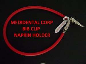 Bib Clip Dental / Tatoo NAPKIN HOLDER RED  