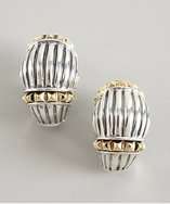 Lagos silver and gold studded post earrings style# 320278401