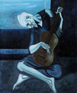 Repro Handmade Oil Painting Picasso The Old Guitarist  