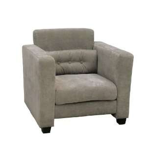 Accent Arm Chair in Grey Upholstery with Wooden Feet