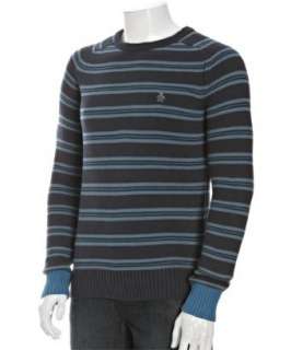 Original Penguin blue striped cotton crewneck sweater   up to 