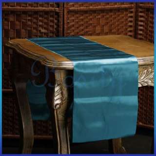 15pcs Satin Table Runners Wedding Party Decor Chair Sash Bow Tie Teal 