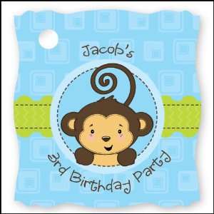  Monkey Boy   20 Personalized Birthday Party Die Cut Card 