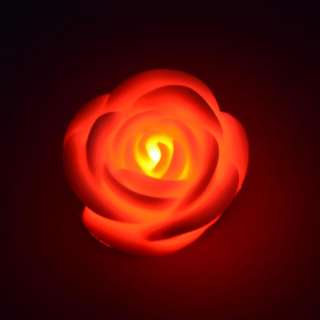 New Changing 7 Color LED Rose Floating Flower Candle light  