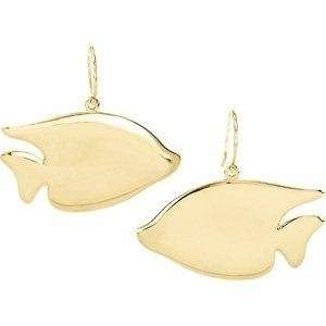  14K Gold Sunfish Earrings Yellow gold Jewelry