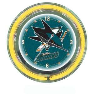  NHL San Jose Sharks Neon Clock   14 inch Diameter 