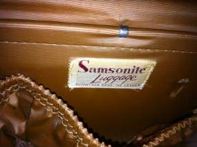   Samsonite Suitcase Luggage Traincase Train Case Brown With Key Makeup