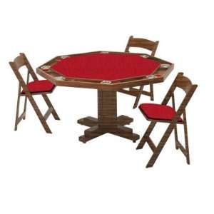  Kestell 52 Pedestal Base Fruitwood Oak Poker Table with 