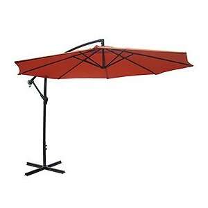   10 Foot Offset Aluminum Patio Umbrella, Orange Patio, Lawn & Garden