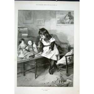  Free Education Johnson Old Print 1893 Girl Dolls