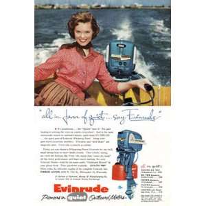  Print Ad: 1955 Evinrude Outboard Motors: Evinrude: Books