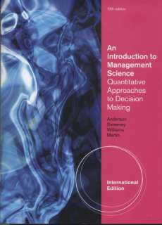 An Introduction to Management Science (13th International Edition 
