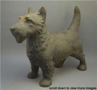   Vintage Painted Cast Iron Scottish Terrier Scottie Dog Doorstop  