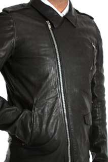 Rick Owens STOOGES BIKER Jacket Leather RU 1764/LG Size XL Black 