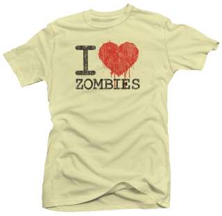 Love Zombies Heart Dead Shaun Funny Retro New T shirt  