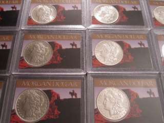 BU Uncirculated Morgan Silver Dollars Coin Lot In US Collection Set 