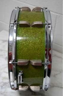 Leedy Ludwig Green Sparkle Snare Drum 1951 1955 14x5.5  