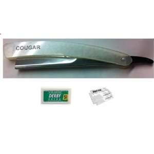 Cougar Barber Razor Stainless Steel Straight Edge with plastic handle 