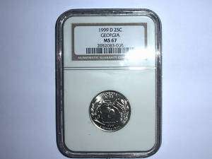 1999 D Georgia State Quarter Coin NGC MS 67  