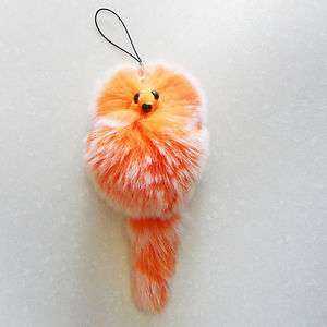 Orange Rex fur Key ring PDA Cell phone Bag Charm Straps  
