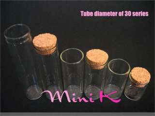 500p Clear Glass Bottle Cork 60ml Test tube 30120  
