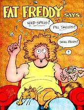 Fat Freddy,Freak Brothers,T shirt,1986,Sz S,Keed Spills  