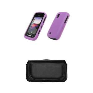   Silicone Gel Skin Cover Case + Leather Case Side Pouch for Samsung