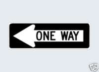 REAL ONE WAY IN LEFT ARROW ROAD STREET TRAFFIC SIGN  