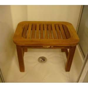  Teak Oval Shower Bench: Home & Kitchen