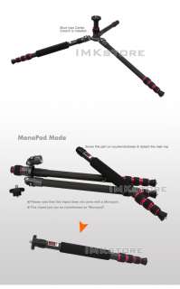   2540TM(Red) Carbon Fiber Camera Tripod Monopod + Ball Head(BK)  