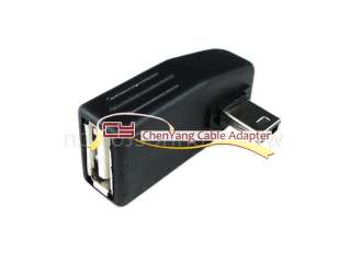 Right Anlgled OTG USB Female   Mini 5P Male Adapter AUX  