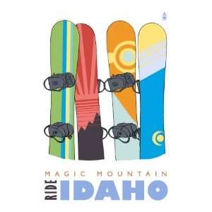  Magic Mountain, Idaho, Snowboards in the Snow Premium 