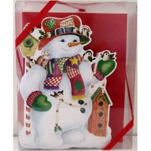  Carol Wilson Christmas Greeting Cards Snowman w/Birds 