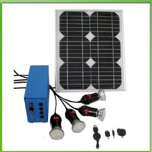   solar panel, 7Ah battery, charge controller, USP port with cell phone