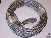 16 x 50 ft Galv. Wire Rope Winch Cable with Hook  