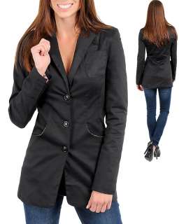 New Womens Cotton Jacket Outerwear Top Black S M L  